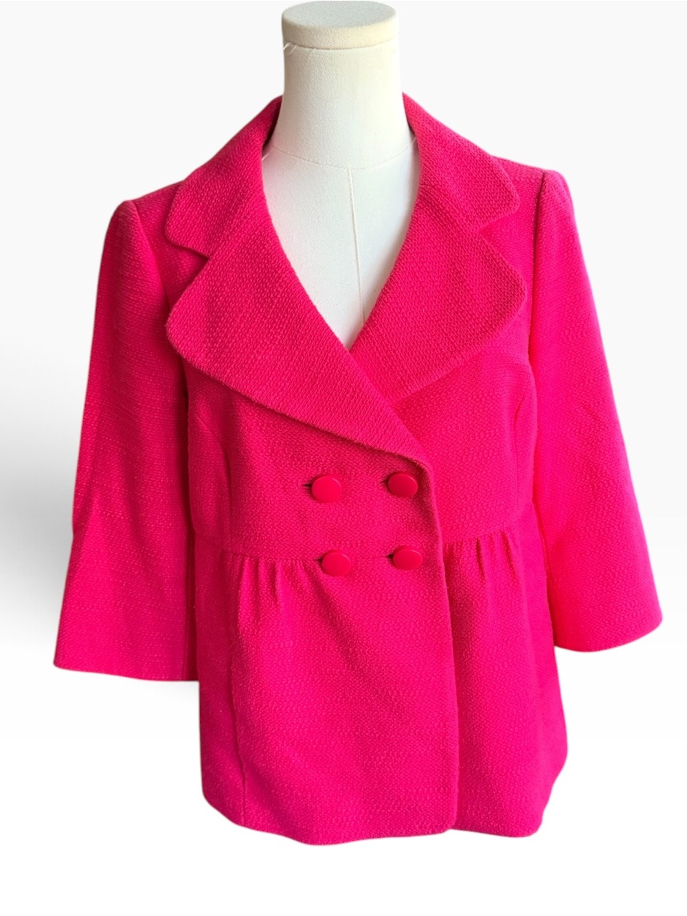 Classiques Entier Hot Pink Cotton Peplum Blazer Jacket Medium